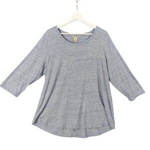 Duluth Pima Cotton Willow Knit 3/4 Sleeve Cozy‎ Top Womens Plus 1X Blue Comfort